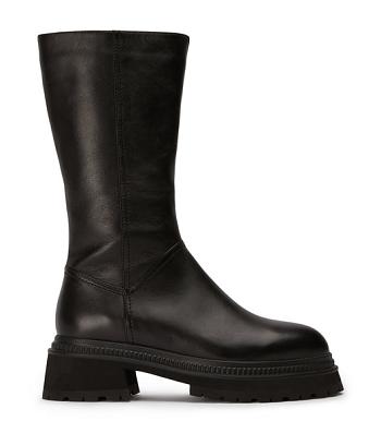 Tony Bianco Hahn Black Como 5.5cm Mid Calf Boots Black | IECIF67118