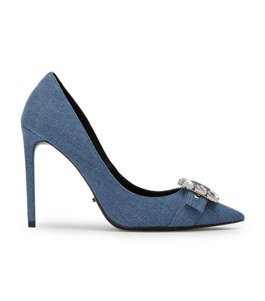 Tony Bianco Abbey Washed Denim 10.5cm Bling Heels Blue | BIESD66444