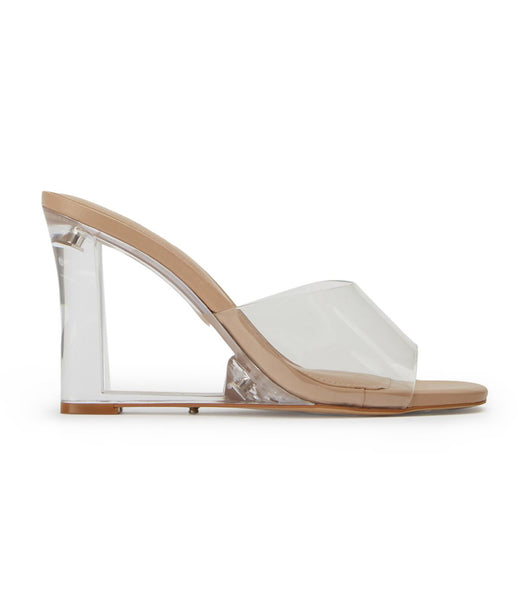 Tony Bianco Alessi Clear Vinylite/Skin 10cm Wedges Skin Color | TIEWZ23078