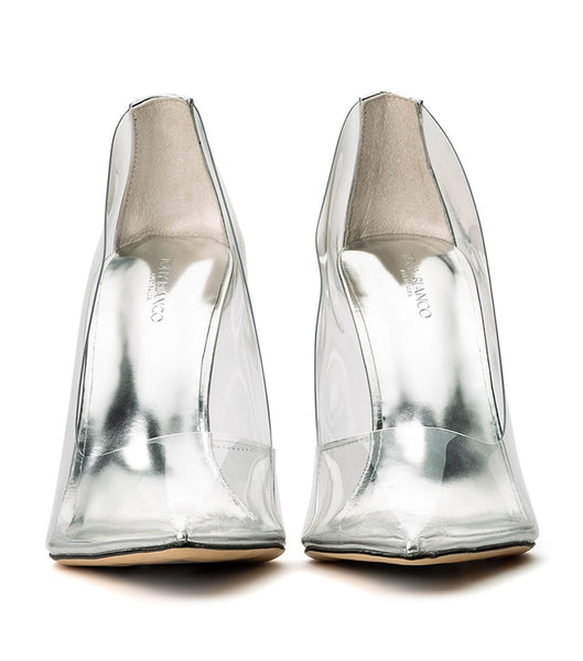 Tony Bianco Alijah Clear Vinylite/Silver 10.5cm Bridal Heels Silver | IECVG10279