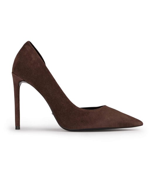 Tony Bianco Alyx Espresso Suede 10.5cm Court Shoes Chocolate | IEQAV83153