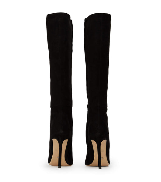 Tony Bianco Apollo Black Suede 10.5cm Knee High Boots Black | EIEVG76552