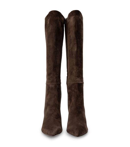 Tony Bianco Apollo Espresso Suede 10.5cm Mid Calf Boots Chocolate | IEIIZ90524