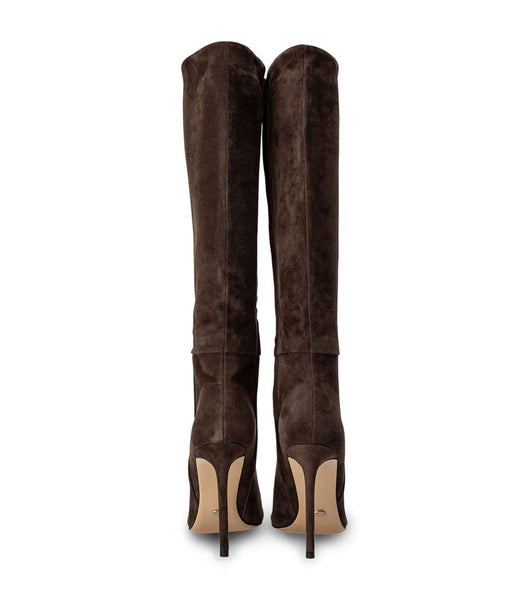 Tony Bianco Apollo Espresso Suede 10.5cm Mid Calf Boots Chocolate | IEIIZ90524