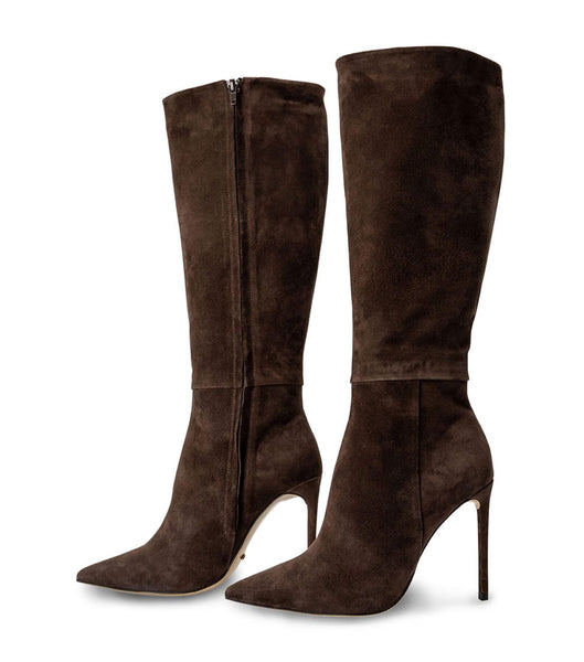 Tony Bianco Apollo Espresso Suede 10.5cm Heeled Boots Chocolate | IEQCS80586