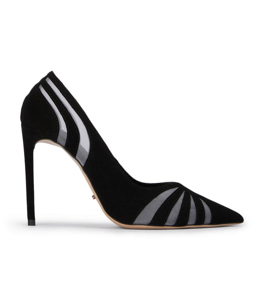 Tony Bianco Arrow Black Suede 10.5cm Court Shoes Black | IEEAH31439