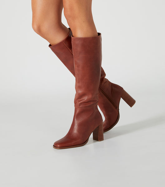 Tony Bianco Asher Cognac 8.5cm Heeled Boots Brown | XIEBH28974