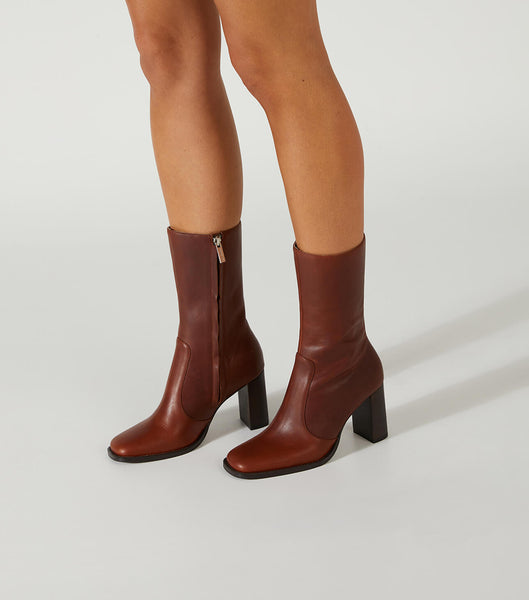 Tony Bianco Atlanta Cognac 8.5cm Ankle Boots Brown | ZIENQ27971