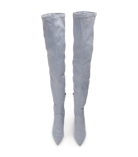 Tony Bianco Avah Denim Stretch 10.5cm Heeled Boots Blue | YIEGT62672