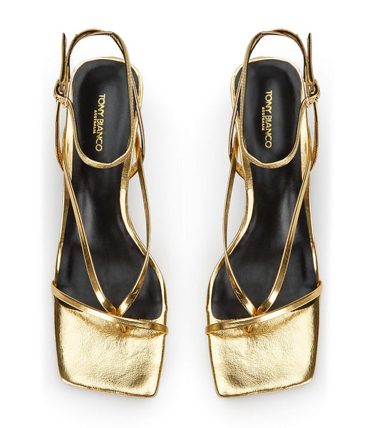 Tony Bianco Avi Gold Foil 6.5cm Low Heels Gold | IEJZR89819