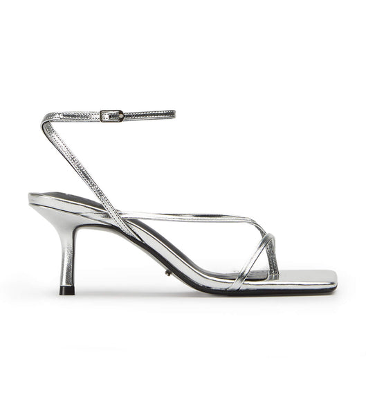 Tony Bianco Avi Silver Foil 6.5cm Bridal Heels Silver | IECVG26386