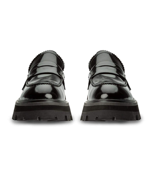 Tony Bianco Axell Black Hi Shine 4.5cm Loafers Black | SIENY72460