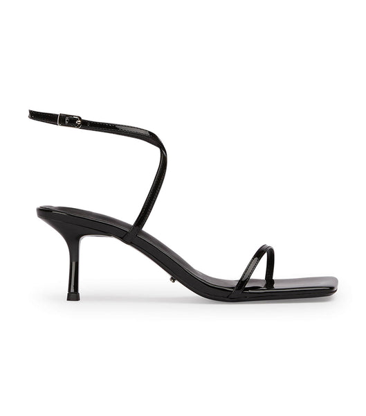 Tony Bianco Axent Black Patent 6.5cm Strappy Heels Black | IEZDE98705