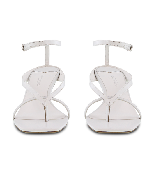 Tony Bianco Becca White Sheep Nappa 7.5cm Strappy Heels White | BIESD58325