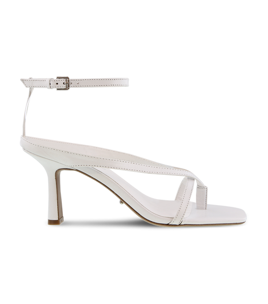 Tony Bianco Becca White Sheep Nappa 7.5cm Strappy Heels White | BIESD58325