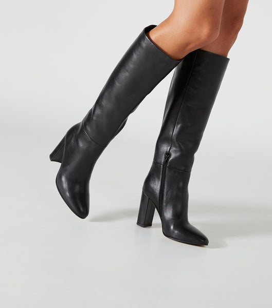 Tony Bianco Boss Black Como 9.5cm Knee High Boots Black | IEXBR91526