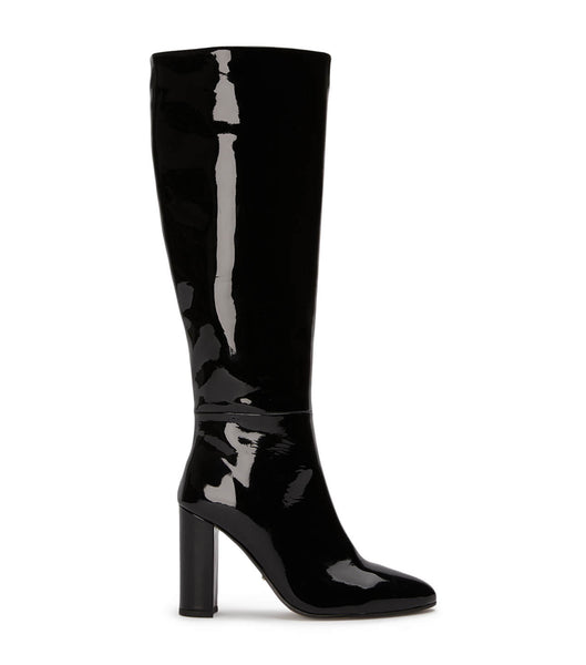 Tony Bianco Boss Black Patent 9.5cm Mid Calf Boots Black | MIEFT25451