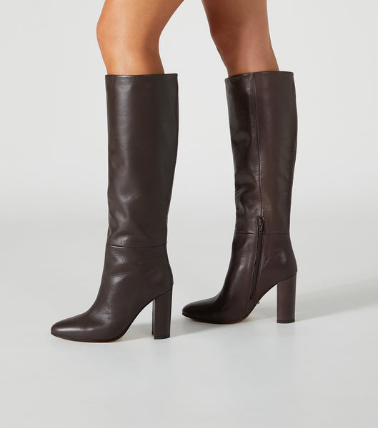 Tony Bianco Boss Choc Como 9.5cm Heeled Boots Chocolate | IEDFL17375