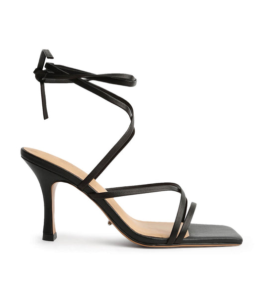 Tony Bianco Caden Black Sheep Nappa 8.5cm Strappy Heels Black | DIEKV57567