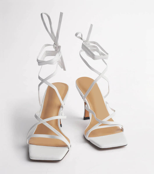 Tony Bianco Caden White Sheep Nappa 8.5cm Event Heels White | AIEDF18042