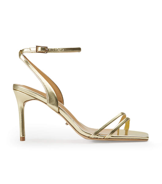 Tony Bianco Camelia Gold Nappa Metallic 8.5cm Strappy Heels Gold / Metal | IECIF65456