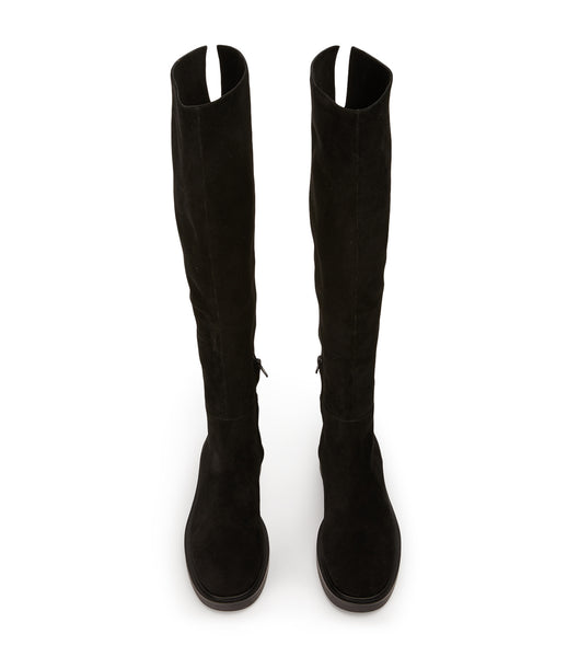 Tony Bianco Chasey Black Suede 4.5cm Knee High Boots Black | IENZX39854