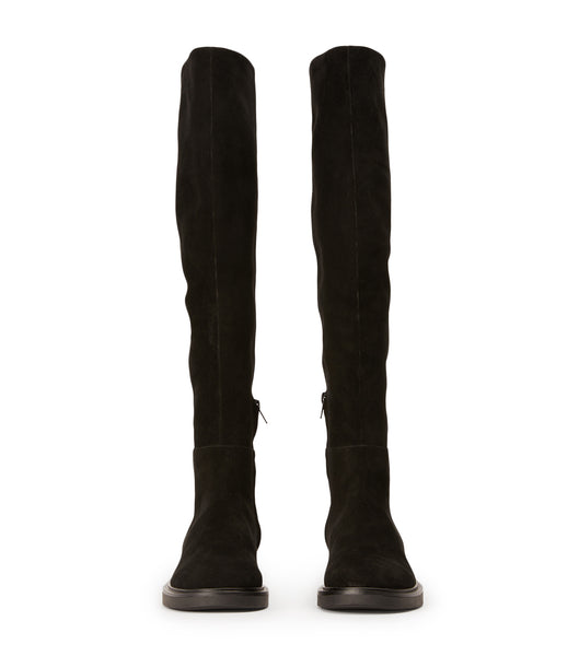 Tony Bianco Chasey Black Suede 4.5cm Knee High Boots Black | IENZX39854