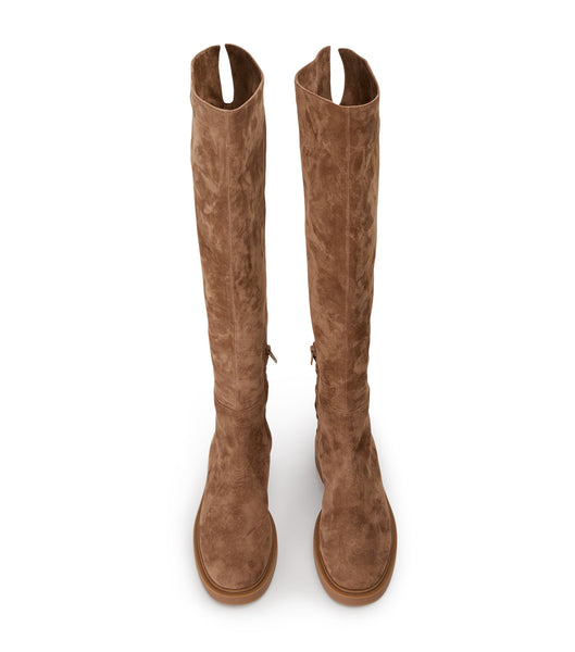 Tony Bianco Chasey Saddle Suede 4.5cm Knee High Boots Brown | IECVG26836