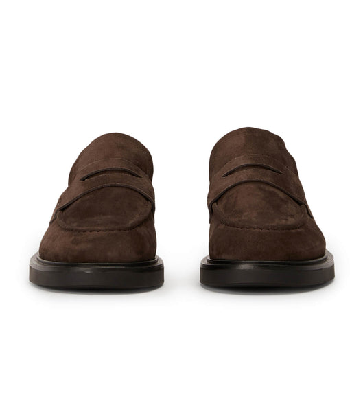 Tony Bianco Cherish Espresso Suede 4.5cm Loafers Chocolate | QIEUV71934