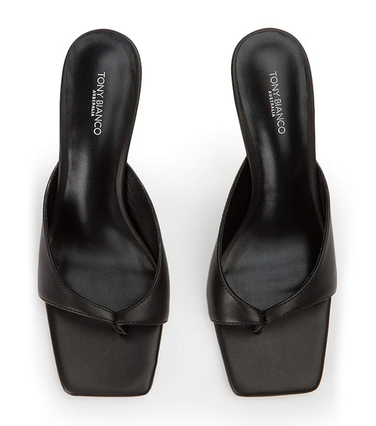 Tony Bianco Crystle Black Como 8.5cm Thong Sandals Black | YIEVQ46432