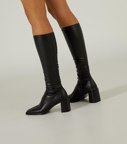 Tony Bianco Damon Black Venezia 7.5cm Knee High Boots Black | TIEWZ31503