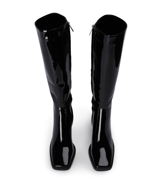 Tony Bianco Darby Black Patent 7.5cm Knee High Boots Black | IEEGJ89231