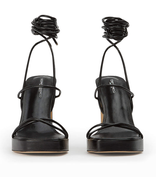 Tony Bianco Deon Black Nappa 11.5cm Strappy Heels Black | YIEGT29733