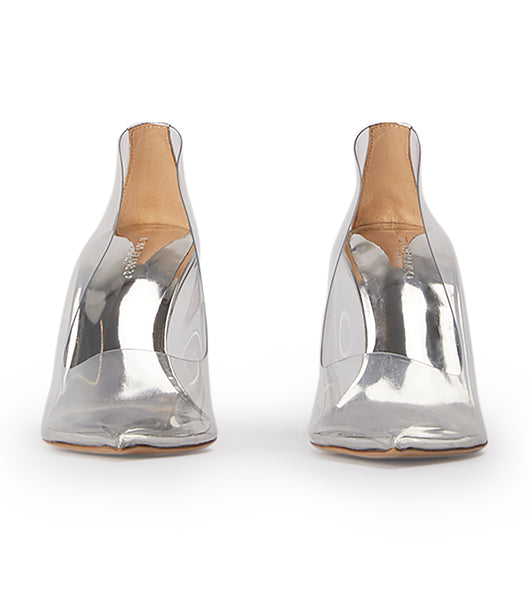 Tony Bianco Dolly Clear Vinylite/Silver 9.5cm Court Shoes Silver | GIEUC82726