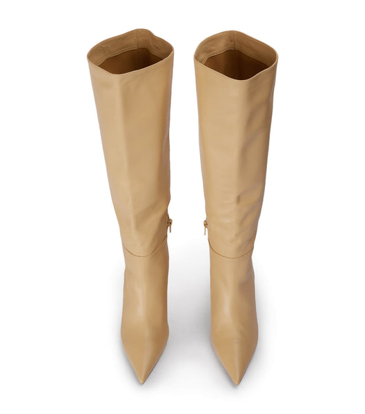 Tony Bianco Drake Butter Nappa 9.5cm Mid Calf Boots Beige | FIEHY89297