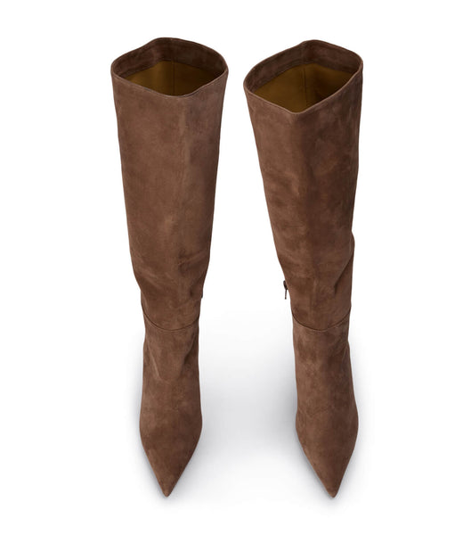 Tony Bianco Drake Saddle Suede 9.5cm Knee High Boots Brown | IECVG91035