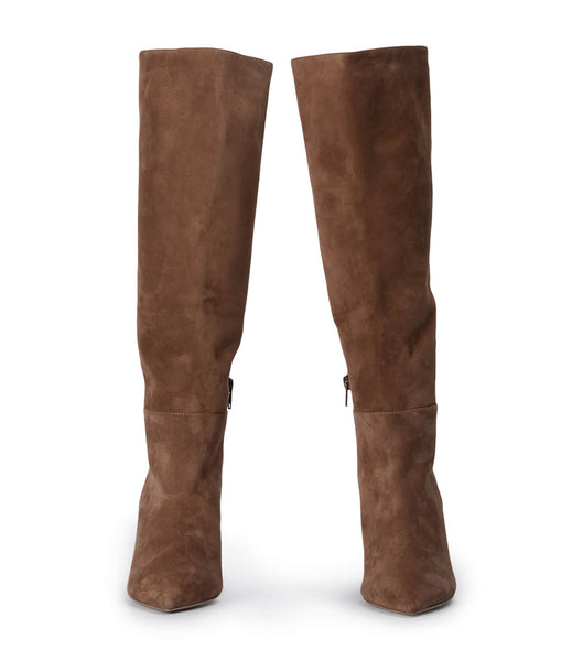 Tony Bianco Drake Saddle Suede 9.5cm Knee High Boots Brown | IECVG91035