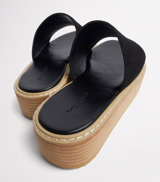 Tony Bianco Elke Black 4.5cm Flat Sandals Black | IEDYB39931