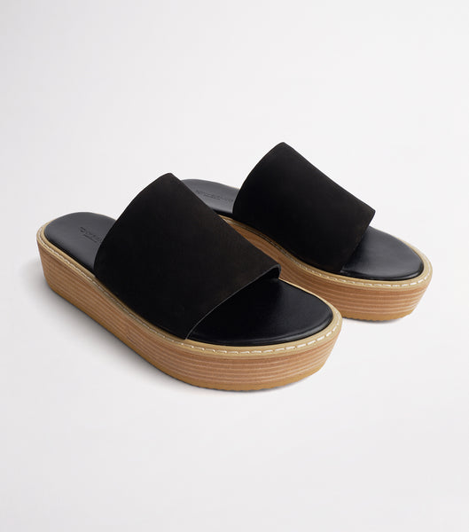 Tony Bianco Elke Black 4.5cm Slides Black | UIEND65029