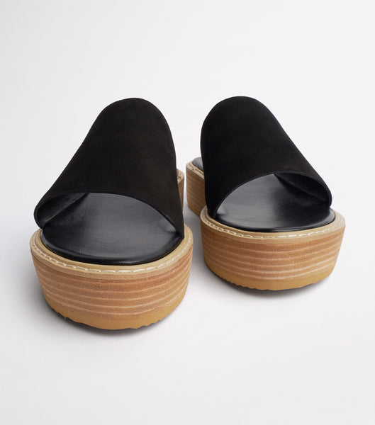 Tony Bianco Elke Black 4.5cm Slides Black | UIEND65029