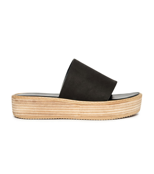 Tony Bianco Elke Black 4.5cm Slides Black | UIEND65029