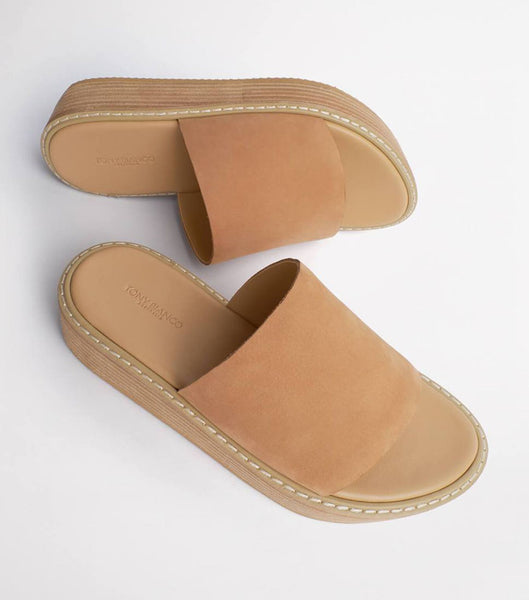 Tony Bianco Elke Caramel 4.5cm Slides Beige | DIEVO99686