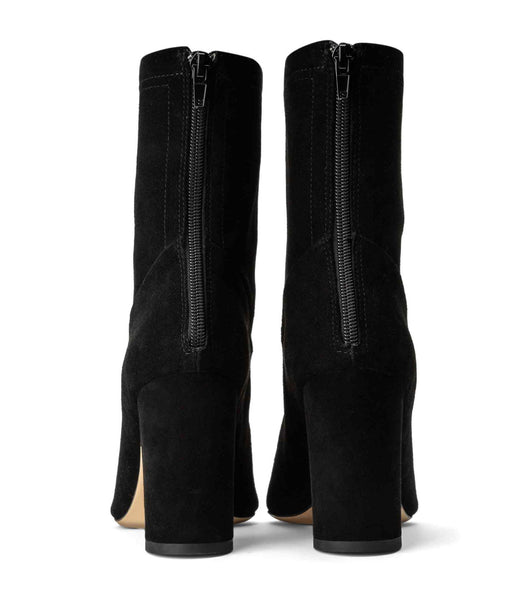 Tony Bianco Ellie Black Suede 8.5cm Heeled Boots Black | IECIF36180