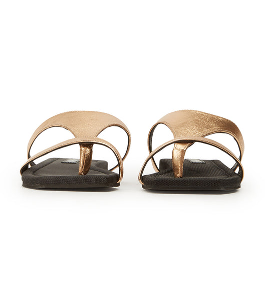 Tony Bianco Eman Antique Gold Nappa 1.5cm Sandals Gold | IECVG72066