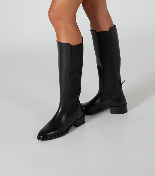 Tony Bianco Emrata Black Como 4cm Knee High Boots Black | PIEER25137