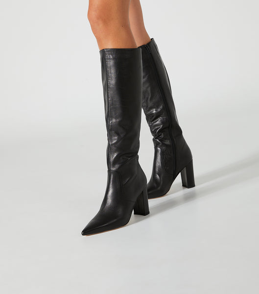 Tony Bianco Epic Black Venice 8.5cm Heeled Boots Black | TIEPQ91443