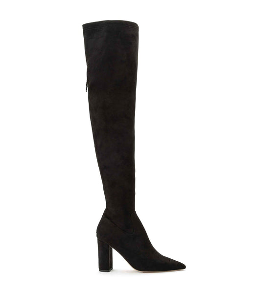 Tony Bianco Estella Black Stretch Suede 8.5cm Stretch Boots Black | IEDFL14665