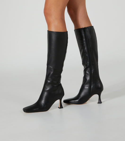 Tony Bianco Fantasy Black Venice 8cm Heeled Boots Black | IENEJ88991