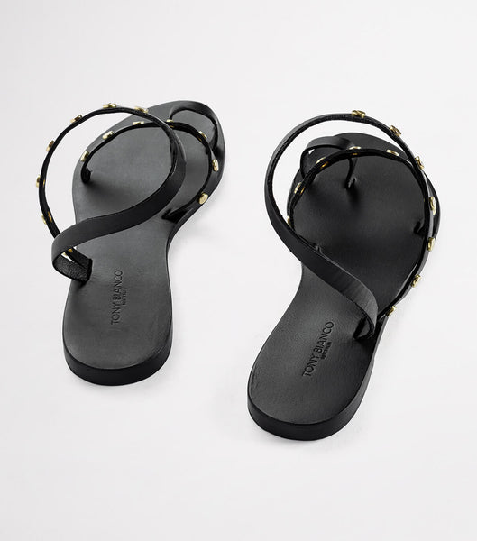 Tony Bianco Finola Black 1cm Sandals Black | GIEUC75104