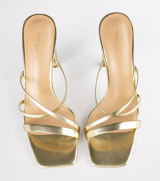 Tony Bianco Fior Gold Nappa Metallic 11cm Event Heels Gold / Metal | IEDYB24009